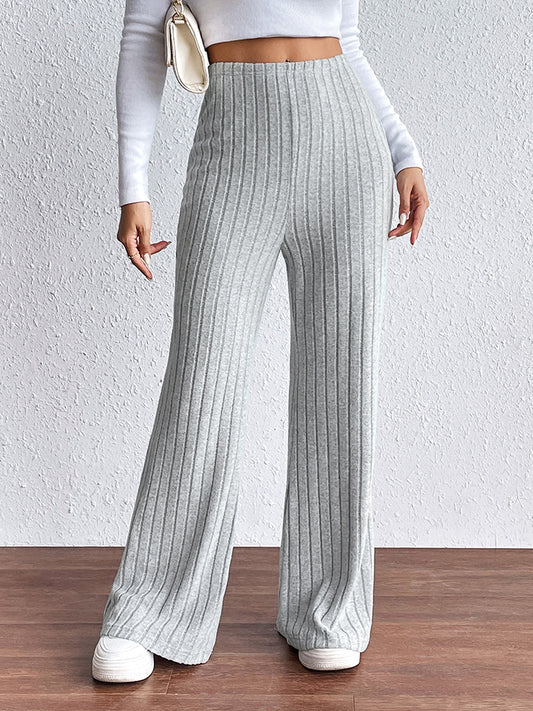 Ribbed Wide Leg Long Pants